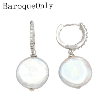 BaroqueOnly 14-16mm flat button pearls drop earrings real natural fresh water pearl jewelry 925 sterling silver
BaroqueOnly 14-16mm flat button pearls drop earrings real natural fresh water pearl jewelry 925 sterling silver