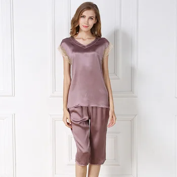 women silk pajama set for summer 2019 pink fashion lace print sexy short sleeve pajama sets for woman 100% silk pajama sets
women silk pajama set for summer 2019 pink fashion lace print sexy short sleeve pajama sets for woman 100% silk pajama sets