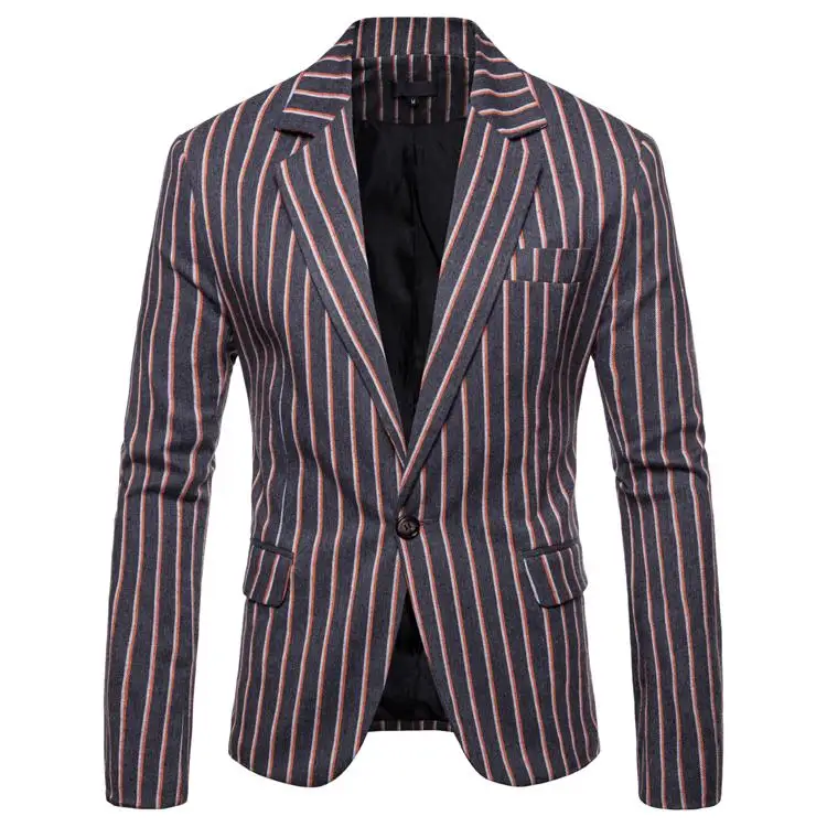 Business Casual Stripe Wedding suits for Men Blazer designs Slim Fit Banquet Mens Blazers And Suit Jackets Navy Blue Gray
Business Casual Stripe Wedding suits for Men Blazer designs Slim Fit Banquet Mens Blazers And Suit Jackets Navy Blue Gray