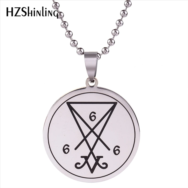 2018 New Stainless Steel Satanic Sigil Of Lucifer Baphomet Lilith Pentagram Pendant Necklace Satanism Jewelry Ball Chain HZ7
2018 New Stainless Steel Satanic Sigil Of Lucifer Baphomet Lilith Pentagram Pendant Necklace Satanism Jewelry Ball Chain HZ7