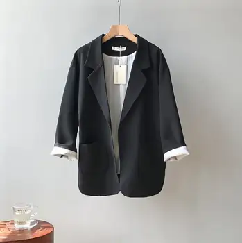 Spring women's blazer suit jacket coat casual solid color single button coat OL blazer suit black blazer
Spring women's blazer suit jacket coat casual solid color single button coat OL blazer suit black blazer