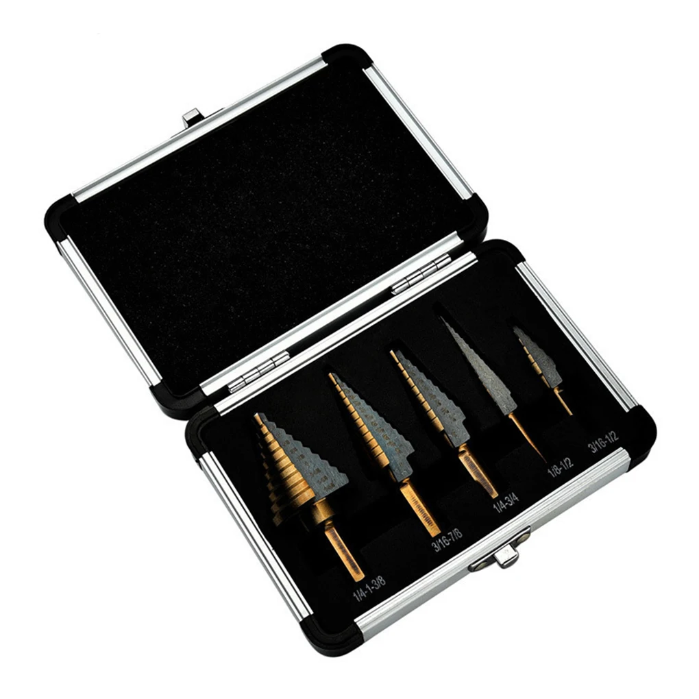 5pcs Imperial Set Ladder Step High-speed Steel Plate Twist Drill Bits Hole Cutter Tool Kit
5pcs Imperial Set Ladder Step High-speed Steel Plate Twist Drill Bits Hole Cutter Tool Kit