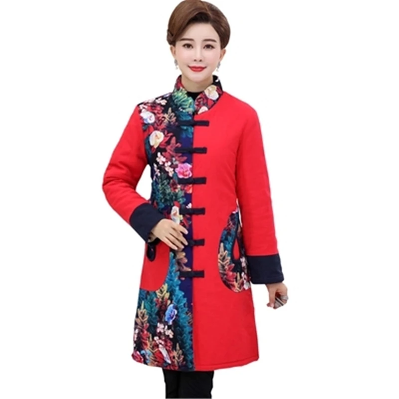 Winter Vintage Large Size Women Parkas Coat Chinese Style Big Size Female Warm coat Embridery Cheongsam collar women OutwearJ877
Winter Vintage Large Size Women Parkas Coat Chinese Style Big Size Female Warm coat Embridery Cheongsam collar women OutwearJ877