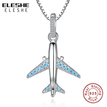 ELESHE 100% 925 Sterling Silver Necklace Fine Jewelry Lucky Airplane Crystal Pendant Necklace High Quality Party Gift
ELESHE 100% 925 Sterling Silver Necklace Fine Jewelry Lucky Airplane Crystal Pendant Necklace High Quality Party Gift