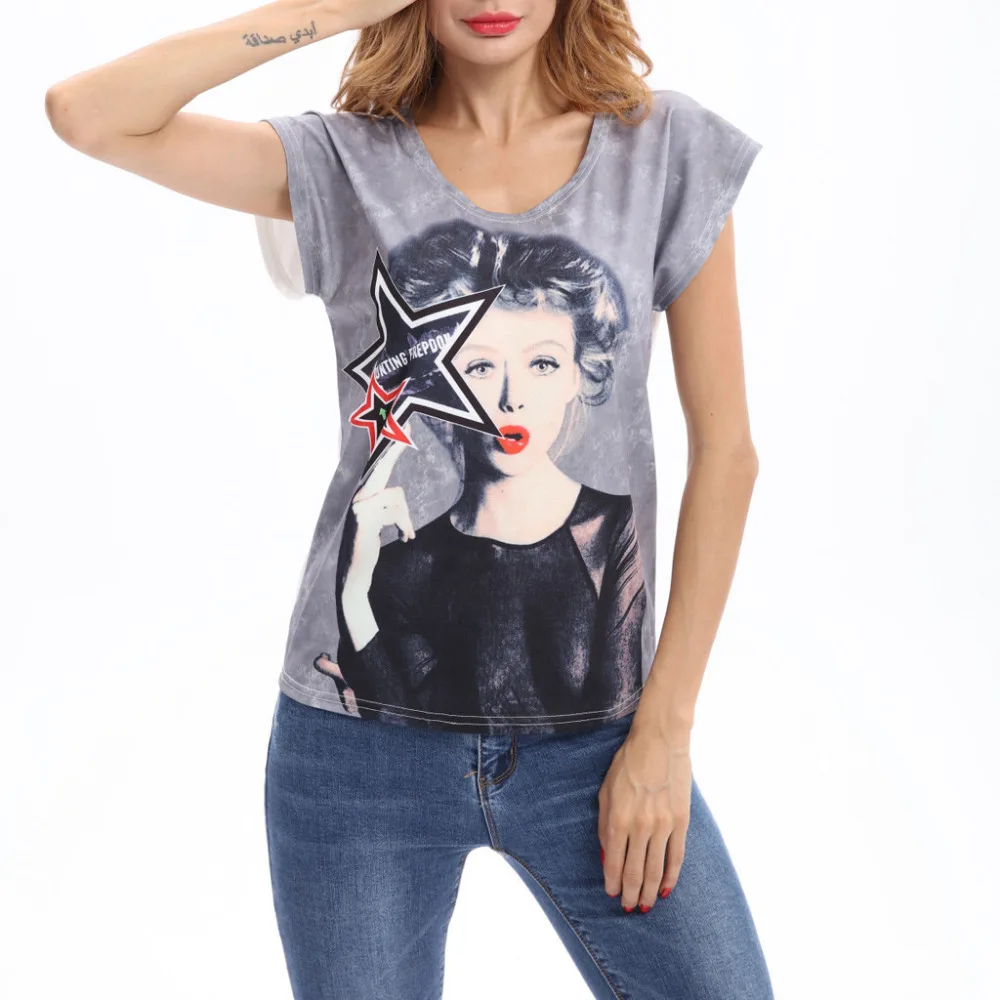 women's shirts Round Collar Easy Pattern Printing women shirts short sleeve cotton women clothes 2019 summer
women's shirts Round Collar Easy Pattern Printing women shirts short sleeve cotton women clothes 2019 summer
