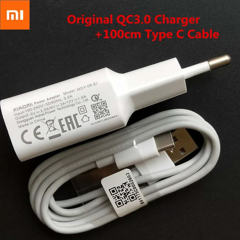 Original XIAOMI Redmi Note 7 k20 Pro Fast Charger USB Adapter 12V1.5A Quick Charge 1M Type C Data Cable for Mi 9T CC9 A3 A2 A1
Original XIAOMI Redmi Note 7 k20 Pro Fast Charger USB Adapter 12V1.5A Quick Charge 1M Type C Data Cable for Mi 9T CC9 A3 A2 A1