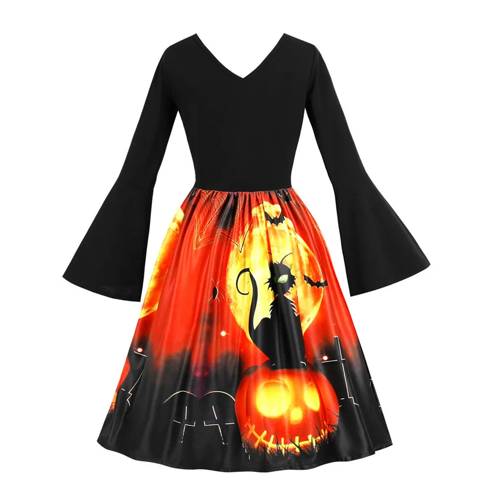 JAYCOSIN Halloween Pumpkins Print Dress Women Vintage Long Sleeve V-Neck Big Swing Party Club Dresses For Women Robe Femme Z0411
JAYCOSIN Halloween Pumpkins Print Dress Women Vintage Long Sleeve V-Neck Big Swing Party Club Dresses For Women Robe Femme Z0411