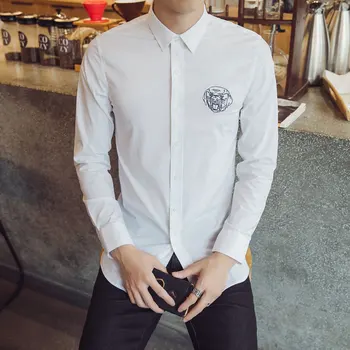 2018 Explosion Models Men's Casual Stretch Fashion High Quality Pig Head Embroidery Tide Black And White Shirt Two Colors
2018 Explosion Models Men's Casual Stretch Fashion High Quality Pig Head Embroidery Tide Black And White Shirt Two Colors