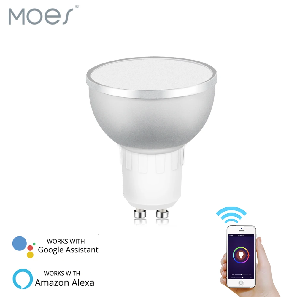 WiFi Smart LED Light Bulb 2700-6500k RGBCW Warm White Daylight Multicolor 50W Equivalent Work with Alexa Google Home GU10
WiFi Smart LED Light Bulb 2700-6500k RGBCW Warm White Daylight Multicolor 50W Equivalent Work with Alexa Google Home GU10