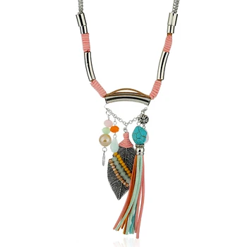 MIARA.L New Style Jewekry Blue Necklace National Wind Leaves Tassel Necklace 
MIARA.L New Style Jewekry Blue Necklace National Wind Leaves Tassel Necklace