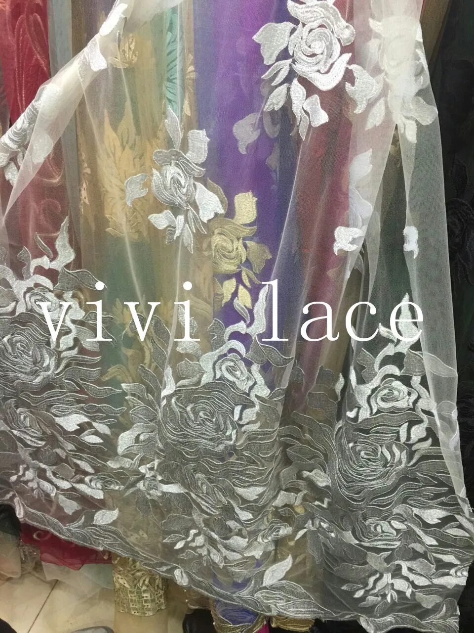 5 yards ZC613 french white silver simple embroidery mesh tulle lace for wedding dress/evening dress/fashion show,ship by dhl
5 yards ZC613 french white silver simple embroidery mesh tulle lace for wedding dress/evening dress/fashion show,ship by dhl