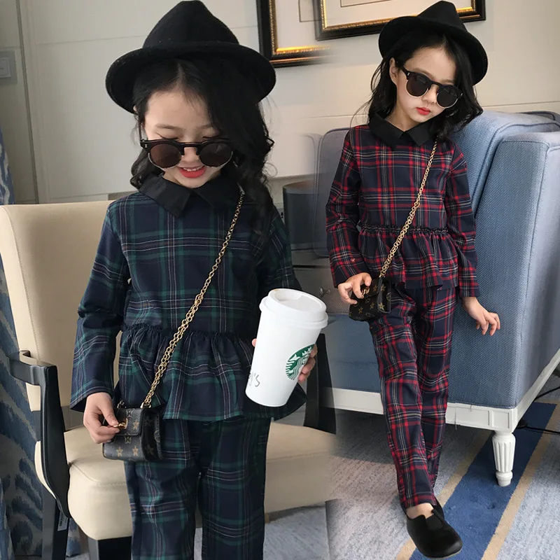 Girls Clothing Sets Cotton Plaid T-Shirts + Trousers Sets Kids Outfits Long Sleeve Turn-Down Collar Blouses Pants 2Pcs Princess
Girls Clothing Sets Cotton Plaid T-Shirts + Trousers Sets Kids Outfits Long Sleeve Turn-Down Collar Blouses Pants 2Pcs Princess