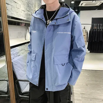 Autumn Men's Hooded Jackets Multi-Pocket Printing Men's Jackets Coats Track Black Blue Gray Men's Jackets
Autumn Men's Hooded Jackets Multi-Pocket Printing Men's Jackets Coats Track Black Blue Gray Men's Jackets