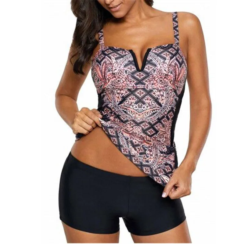 Womens Retro Tankini Set Two piece V Neck Plus Size Swimsuit Sexy Push Up Bather Swimming Suit With Short Trunks Big Size
Womens Retro Tankini Set Two piece V Neck Plus Size Swimsuit Sexy Push Up Bather Swimming Suit With Short Trunks Big Size