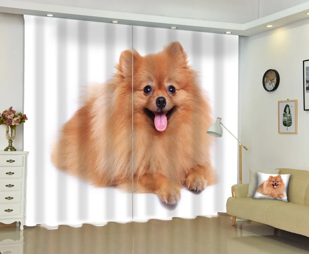 Cute Pomeranian puppy personality design 3D personalized print blackout curtains, screens
Cute Pomeranian puppy personality design 3D personalized print blackout curtains, screens
