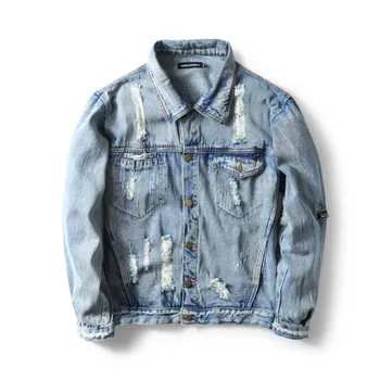 KIMSERE Fashion Men Hi Street Ripped Jean Jackets Streetwear Distressed Hip Hop Rock Denim Jacket Outerwear For Male With Holes
KIMSERE Fashion Men Hi Street Ripped Jean Jackets Streetwear Distressed Hip Hop Rock Denim Jacket Outerwear For Male With Holes