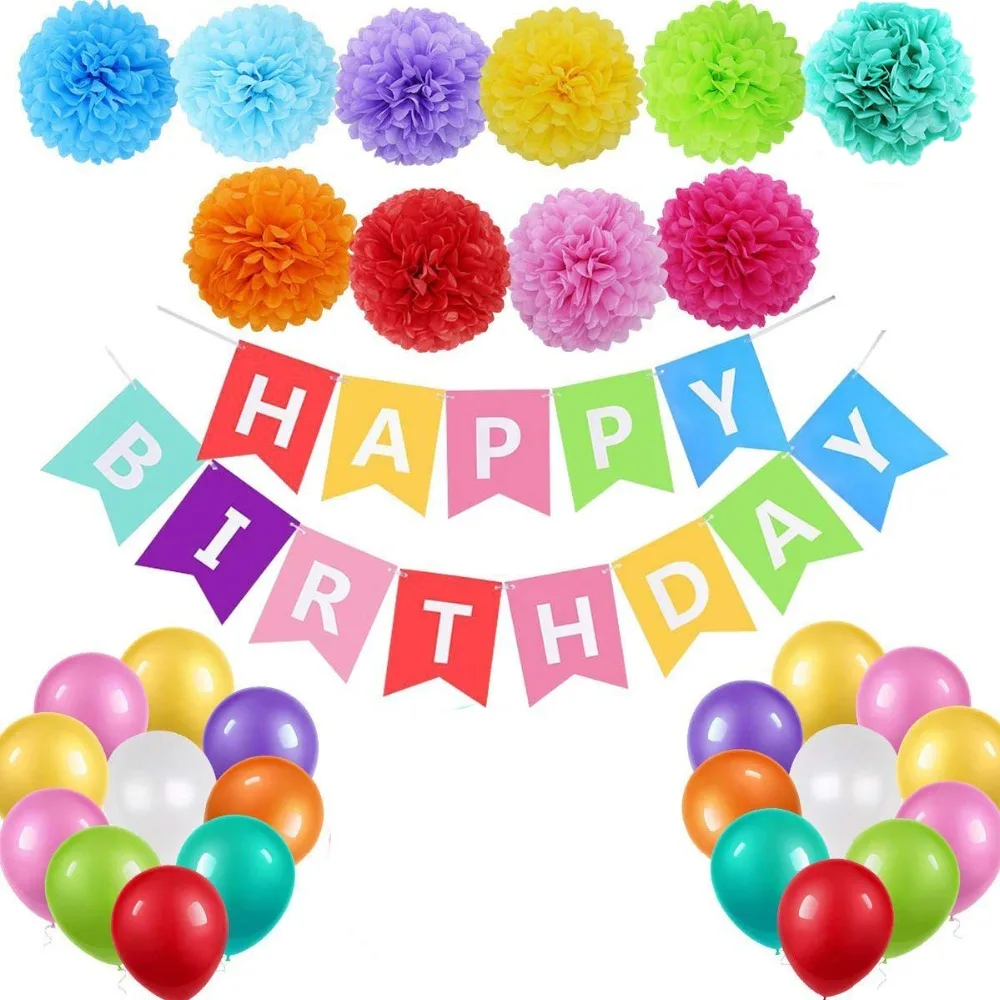 1st Birthday Decorations Party Supplies Happy Birthday Banner Sign Colorful Balloons Rainbow Paper Pompoms for Baby Shower
1st Birthday Decorations Party Supplies Happy Birthday Banner Sign Colorful Balloons Rainbow Paper Pompoms for Baby Shower