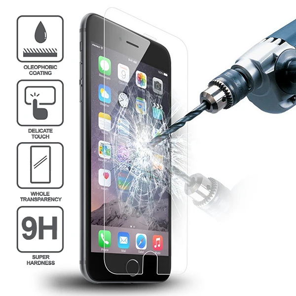 9H 0 26 мм чехол для iPhone 5S 5 закаленное стекло 7 6 6S Plus 4 4S 5C SE прозрачная защитная