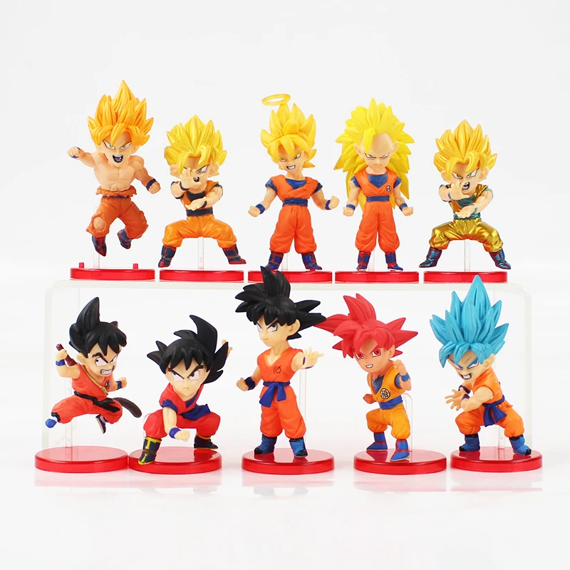 10pcs/lot 8cm Dragon Ball Z Super Saiyan Son Goku Vegeta Broli cute action figure model toy with red base Dragonball Son Gokou
10pcs/lot 8cm Dragon Ball Z Super Saiyan Son Goku Vegeta Broli cute action figure model toy with red base Dragonball Son Gokou