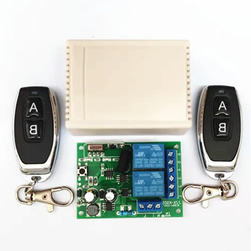 433Mhz Universal Wireless Remote Switch AC 250V 110V 220V 2CH Relay Receiver Module and 2 pieces RF 433 Mhz Remote Controls
433Mhz Universal Wireless Remote Switch AC 250V 110V 220V 2CH Relay Receiver Module and 2 pieces RF 433 Mhz Remote Controls