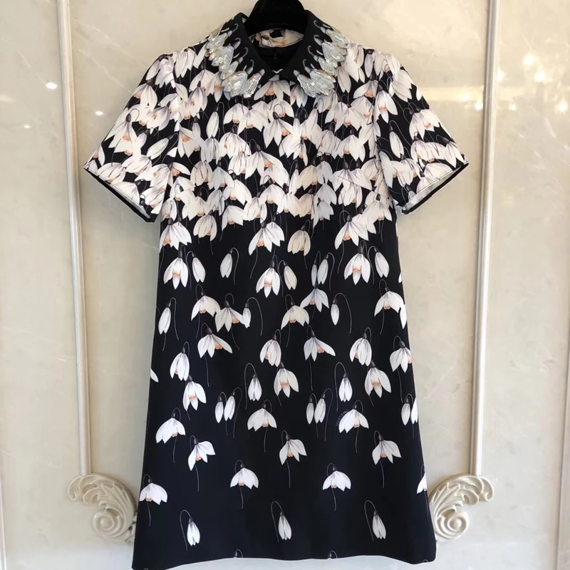 Summer Party Dress Mini Women Elegant 2019 Vintage Sequined Collar Short Sleeve Dress Female Fashion Women New Print Dress
Summer Party Dress Mini Women Elegant 2019 Vintage Sequined Collar Short Sleeve Dress Female Fashion Women New Print Dress