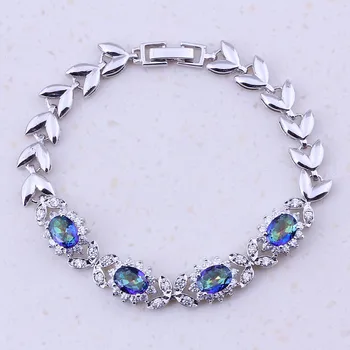 Beautiful Blue Rainbow Mystic Crystal Jewelry Silver Color Trendy Charm Bracelets For Women Fashion Wedding Accessories D0075
Beautiful Blue Rainbow Mystic Crystal Jewelry Silver Color Trendy Charm Bracelets For Women Fashion Wedding Accessories D0075