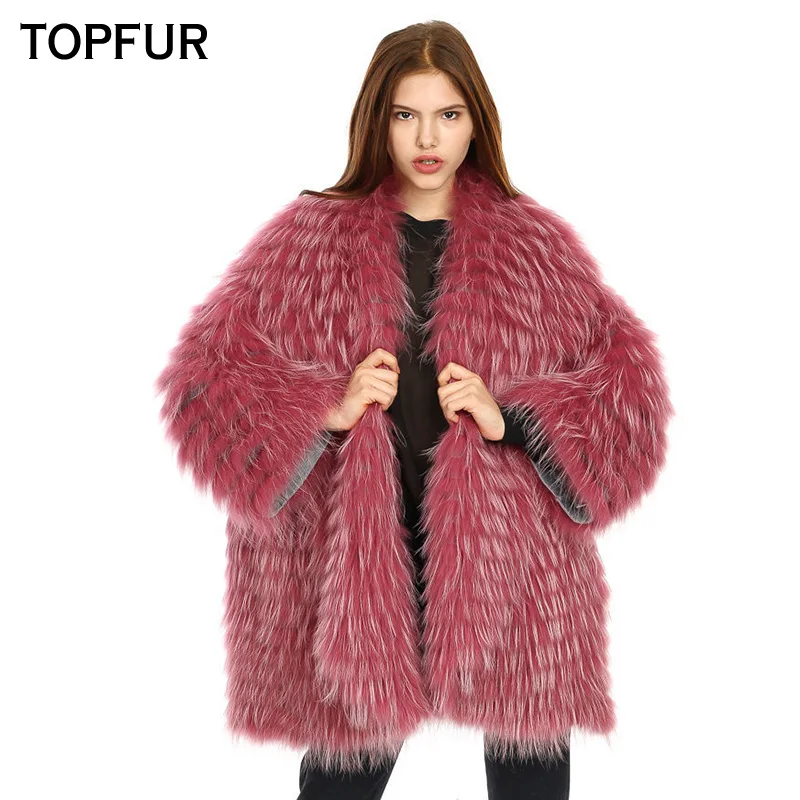 TOPFUR 2018 Winter Women Real Raccoon Fur Coat Luxury Fashion Female Fur Jacket 80 CM Length V-Neck Raccoon Fur Outwear
TOPFUR 2018 Winter Women Real Raccoon Fur Coat Luxury Fashion Female Fur Jacket 80 CM Length V-Neck Raccoon Fur Outwear