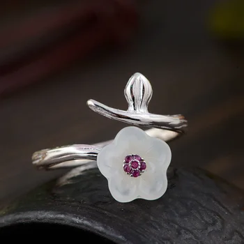 Genuine Solid 925 Sterling Silver Flowers Ring Simple Fashion Womens Rings Natural Jade Beautiful Fine Jewelry Anillo Mujer
Genuine Solid 925 Sterling Silver Flowers Ring Simple Fashion Womens Rings Natural Jade Beautiful Fine Jewelry Anillo Mujer