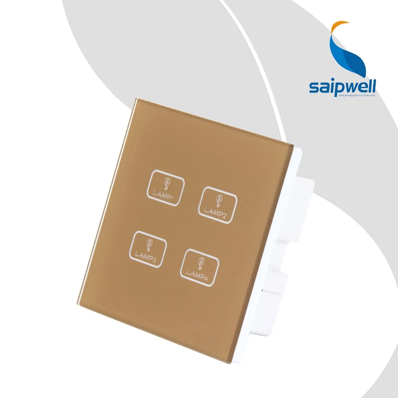 4 Key 1Way Lamp Controlled Electric Switch / Luxury Golden Touch ON/Off Switch Panel 85VAC-250VAC (SPT-SM-41)
4 Key 1Way Lamp Controlled Electric Switch / Luxury Golden Touch ON/Off Switch Panel 85VAC-250VAC (SPT-SM-41)
