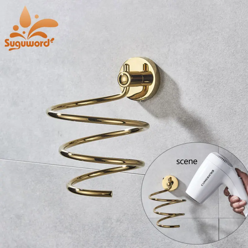 Suguword Antique Brass or Gold Hair dryer rack Wall mount Bathroom Hardware accessories
Suguword Antique Brass or Gold Hair dryer rack Wall mount Bathroom Hardware accessories