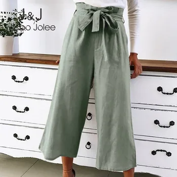 Jocoo Jolee Women Casual Wide Leg Pants Solid Lace Up Bow Loose Ankle Length Pants with Sashes Plus Size High Waist Trousers
Jocoo Jolee Women Casual Wide Leg Pants Solid Lace Up Bow Loose Ankle Length Pants with Sashes Plus Size High Waist Trousers