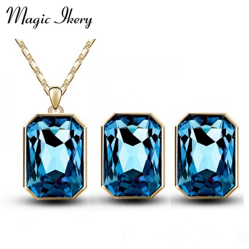 Magic Ikery Rose Gold Color Blue Color Crystal Vintage Bridal Wedding Jewelry Sets Fashion for women Z1334
Magic Ikery Rose Gold Color Blue Color Crystal Vintage Bridal Wedding Jewelry Sets Fashion for women Z1334