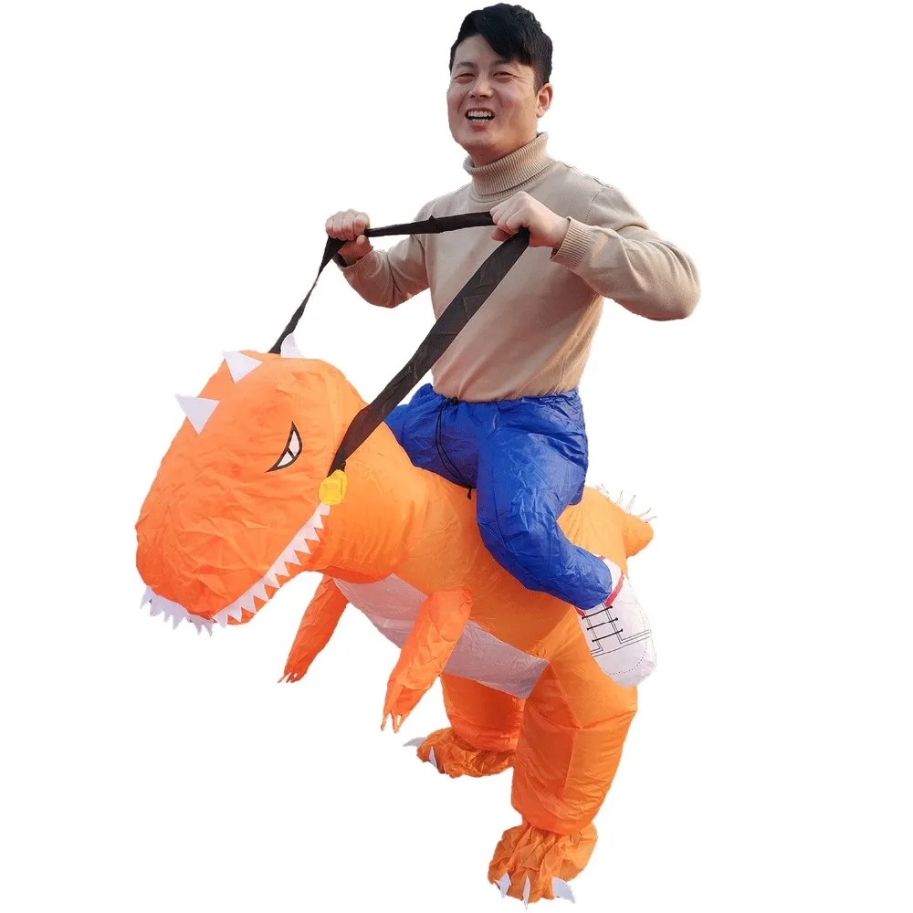 T-Rex Inflatable Dinosaur Rider Costume for Adults Halloween Cosplay Party Fancy Dress Men Women Birthday Blow Up Outfits Orange
T-Rex Inflatable Dinosaur Rider Costume for Adults Halloween Cosplay Party Fancy Dress Men Women Birthday Blow Up Outfits Orange