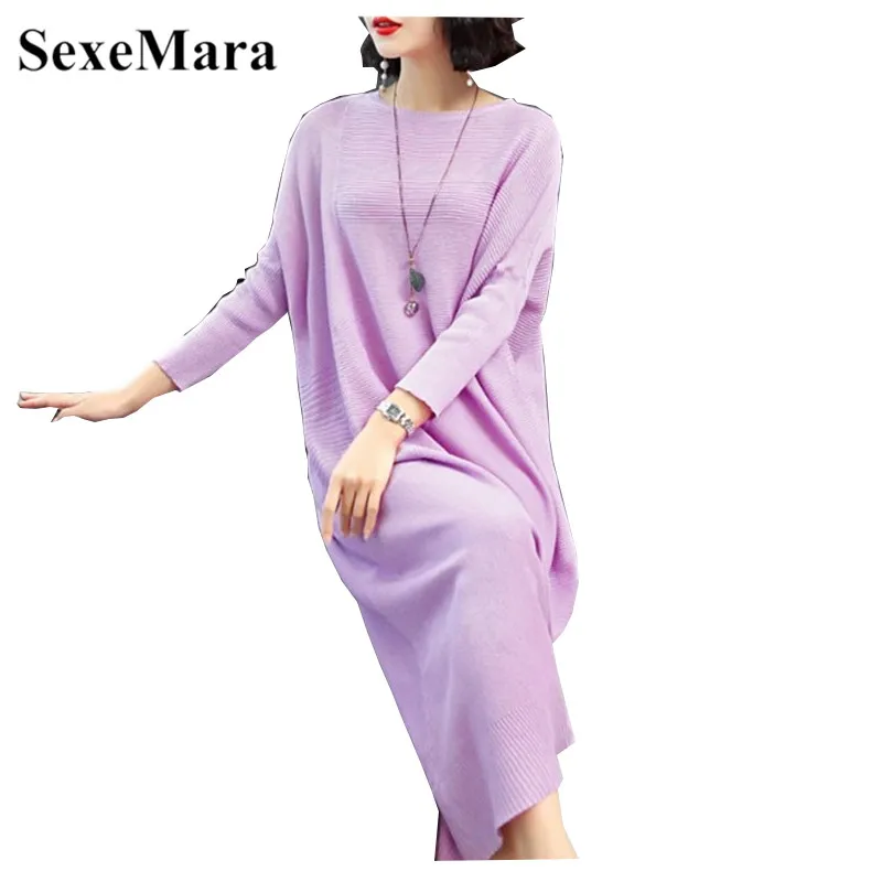 SexeMara 2019 Fall New Fashion Bat Sleeve Large Loose Thin Knit Dress Bottoming Sweater Dress made elegant dress
SexeMara 2019 Fall New Fashion Bat Sleeve Large Loose Thin Knit Dress Bottoming Sweater Dress made elegant dress