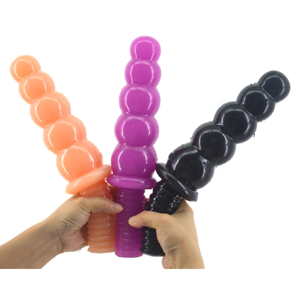 Big Solid Beads Dong Dildo 11.4inch Long Screw Handle Anal Plug Women Adult Game Vagina Insert Men Porn Orgasm Sex Toy Shop