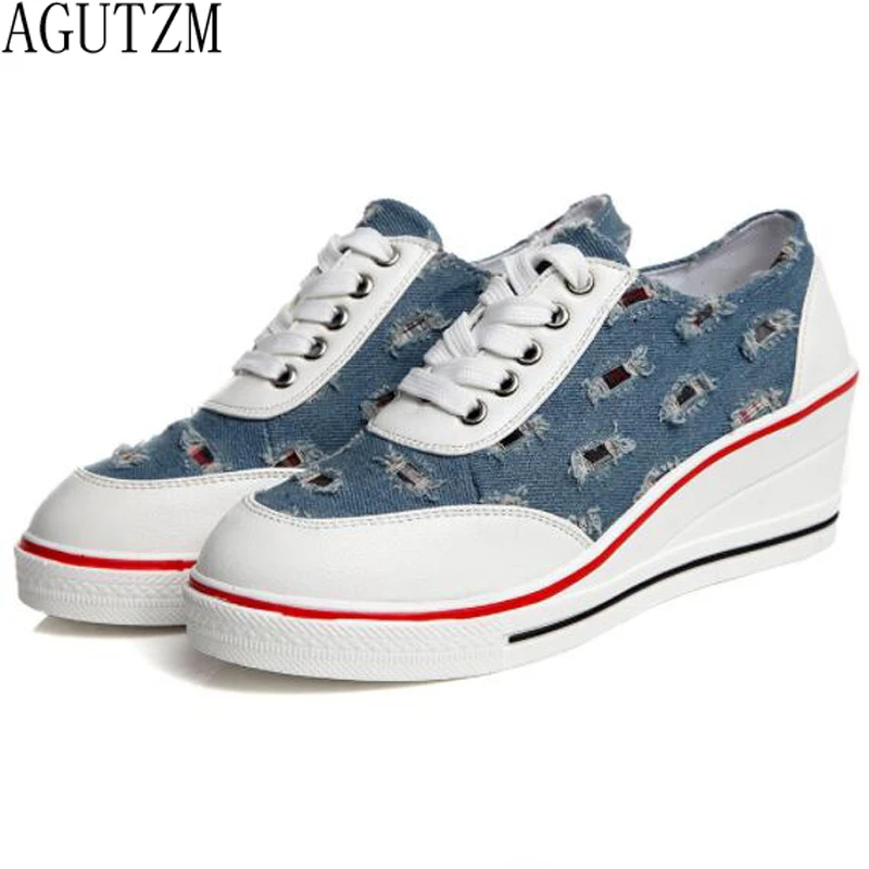 Women Causal Shoes Woman Breathable Platform Denim Canvas Shoes Hidden Wedge Sneakers vulcanize shoes Zapatillas Mujer v592 
Women Causal Shoes Woman Breathable Platform Denim Canvas Shoes Hidden Wedge Sneakers vulcanize shoes Zapatillas Mujer v592