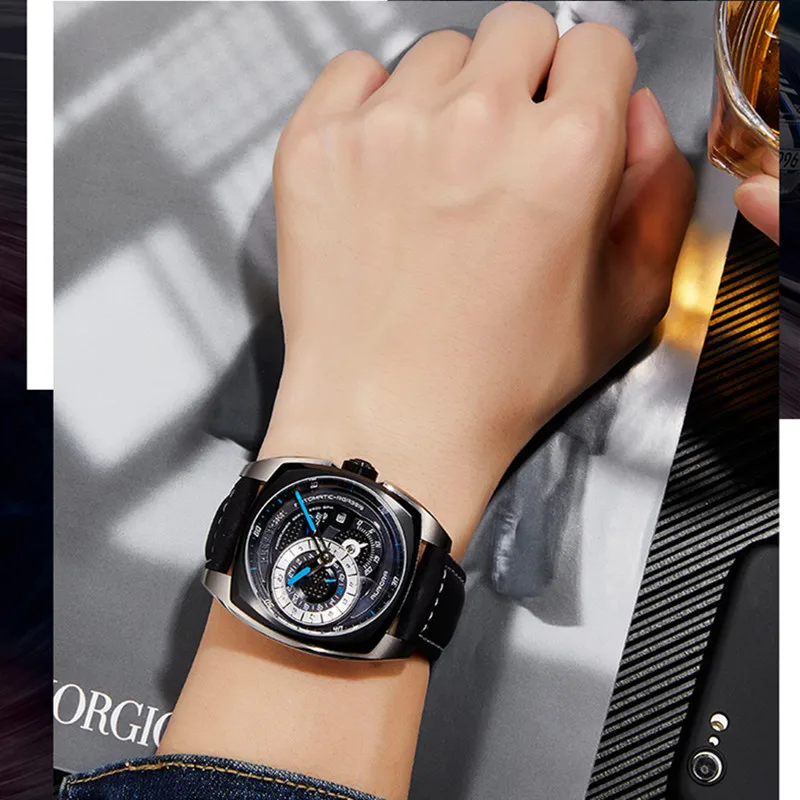 Фото Top Luxury Brand Reef Tiger Wristwatch Leather Waterproof Automatic Watches Fashion Business Mechanical Men reloj hombre | Наручные часы
