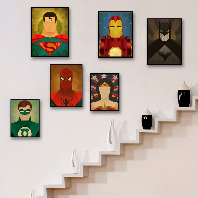 Modern Nordic Art Prints Poster Superhero Spider Man Batman Iron Man Flash Character Painting Kids Room Wall Pictures Home Decor
Modern Nordic Art Prints Poster Superhero Spider Man Batman Iron Man Flash Character Painting Kids Room Wall Pictures Home Decor