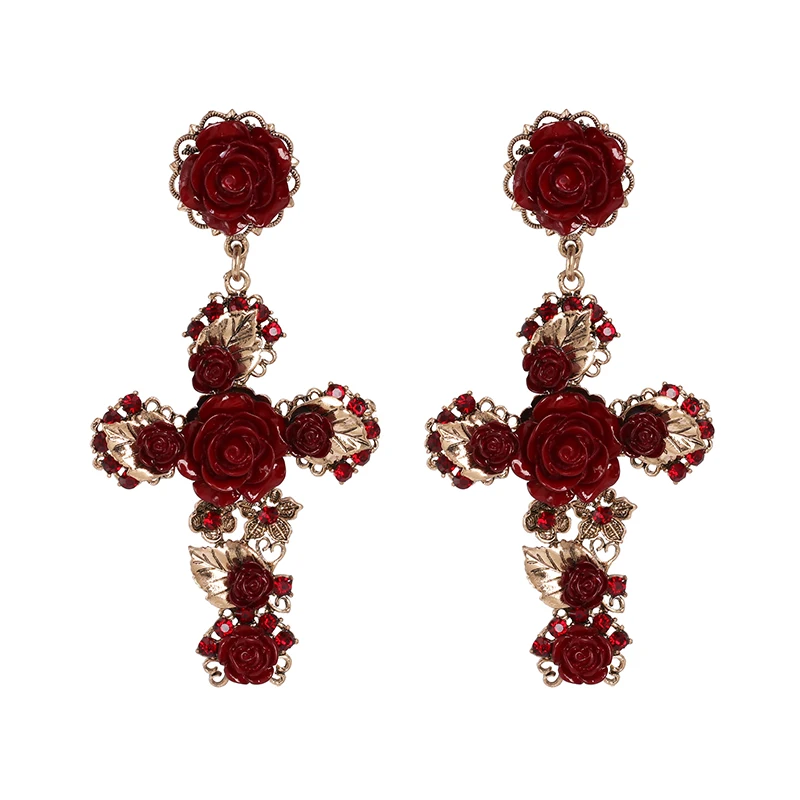 JURAN 3 colors flower cross Drop Earrings Long Big Fashion Earrings Women Charm Accessory Jewelry Wholesale
JURAN 3 colors flower cross Drop Earrings Long Big Fashion Earrings Women Charm Accessory Jewelry Wholesale