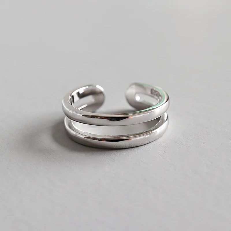 SHANICE Smooth Face 925 Sterling Silver Open Rings Double Layer Adjustable Finger Rings Korea Style Silver Jewelry New Year Gift
SHANICE Smooth Face 925 Sterling Silver Open Rings Double Layer Adjustable Finger Rings Korea Style Silver Jewelry New Year Gift