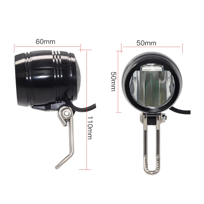Cheap WEXPLORE Ebike Headlight Built-in Speaker Input 24V 36V 48V 100Lux LED Light E Bike Lamp Electric Bicycle Scooter Parts 0