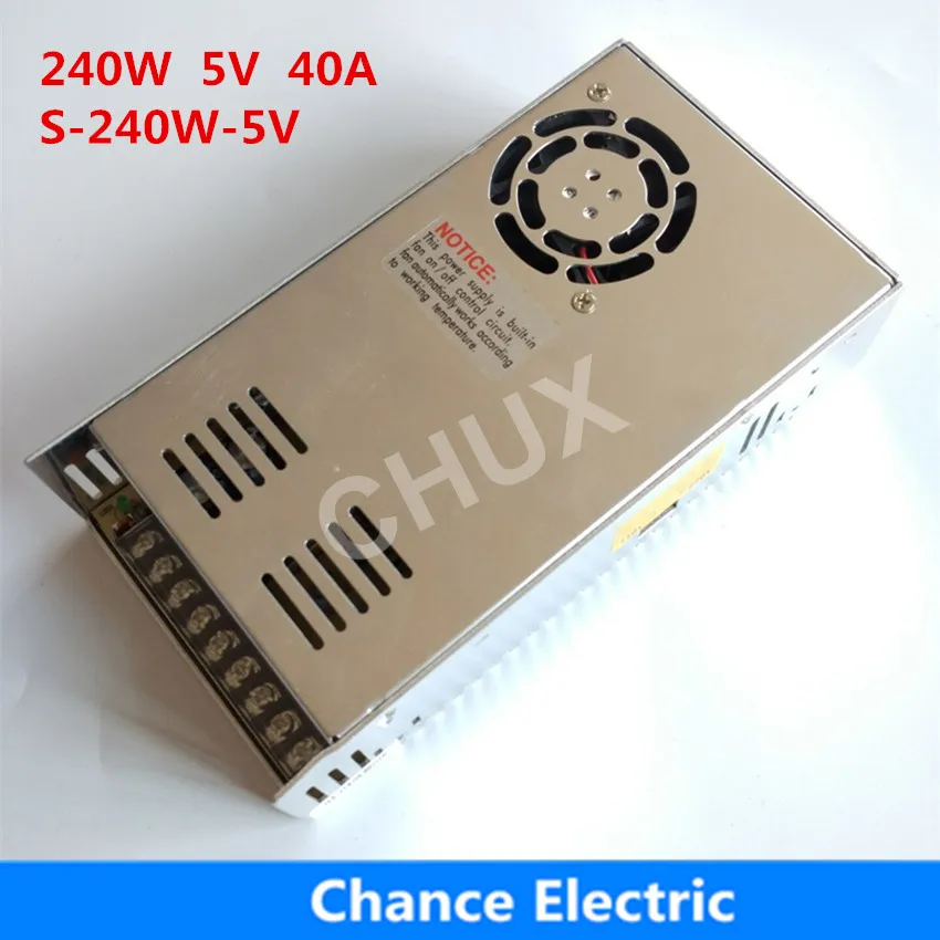 CHUX 5v Power Supply 110v 220v Ac To 5v Dc 40a Single Output 5v Switching Power Supply 240w
CHUX 5v Power Supply 110v 220v Ac To 5v Dc 40a Single Output 5v Switching Power Supply 240w
