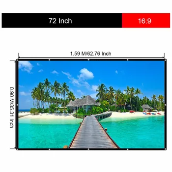 Excelvan 72 inch Simple Folded Projection Screen Wrap Fabric Roll Up 16:9 Cloth Screen with hole for projector Home theater
Excelvan 72 inch Simple Folded Projection Screen Wrap Fabric Roll Up 16:9 Cloth Screen with hole for projector Home theater