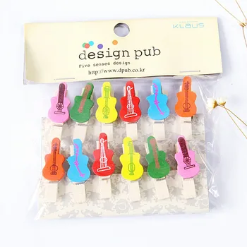 12 pcs/lot Creative Guitar Series Wooden Clip Photo paper Clothespin Craft Clips Party Decoration Clip with Hemp Rope
12 pcs/lot Creative Guitar Series Wooden Clip Photo paper Clothespin Craft Clips Party Decoration Clip with Hemp Rope