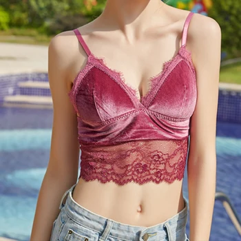 Flower Velvet Mesh Sling Backless Bra Women Sexy Lace V-Neck Lingerie Brassiere Underwear Anti-light Gather Beauty Back Knitting
Flower Velvet Mesh Sling Backless Bra Women Sexy Lace V-Neck Lingerie Brassiere Underwear Anti-light Gather Beauty Back Knitting