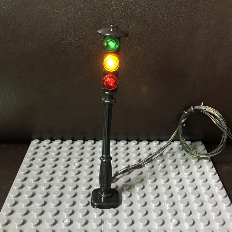 Светодиодный светильник с уличным сигналом движения для lego city набор