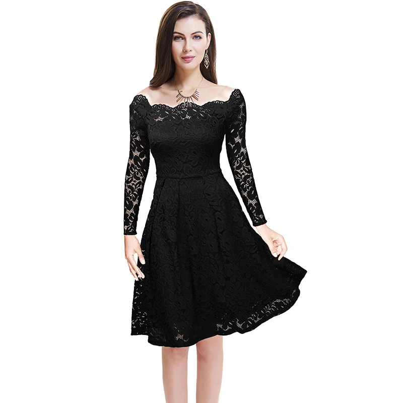 Sexy Woman Off Shoulder Long Sleeve A Line Lace Dresses Fashion Woman Black Red Purple Blue Elegant Slash Neck Dresses
Sexy Woman Off Shoulder Long Sleeve A Line Lace Dresses Fashion Woman Black Red Purple Blue Elegant Slash Neck Dresses