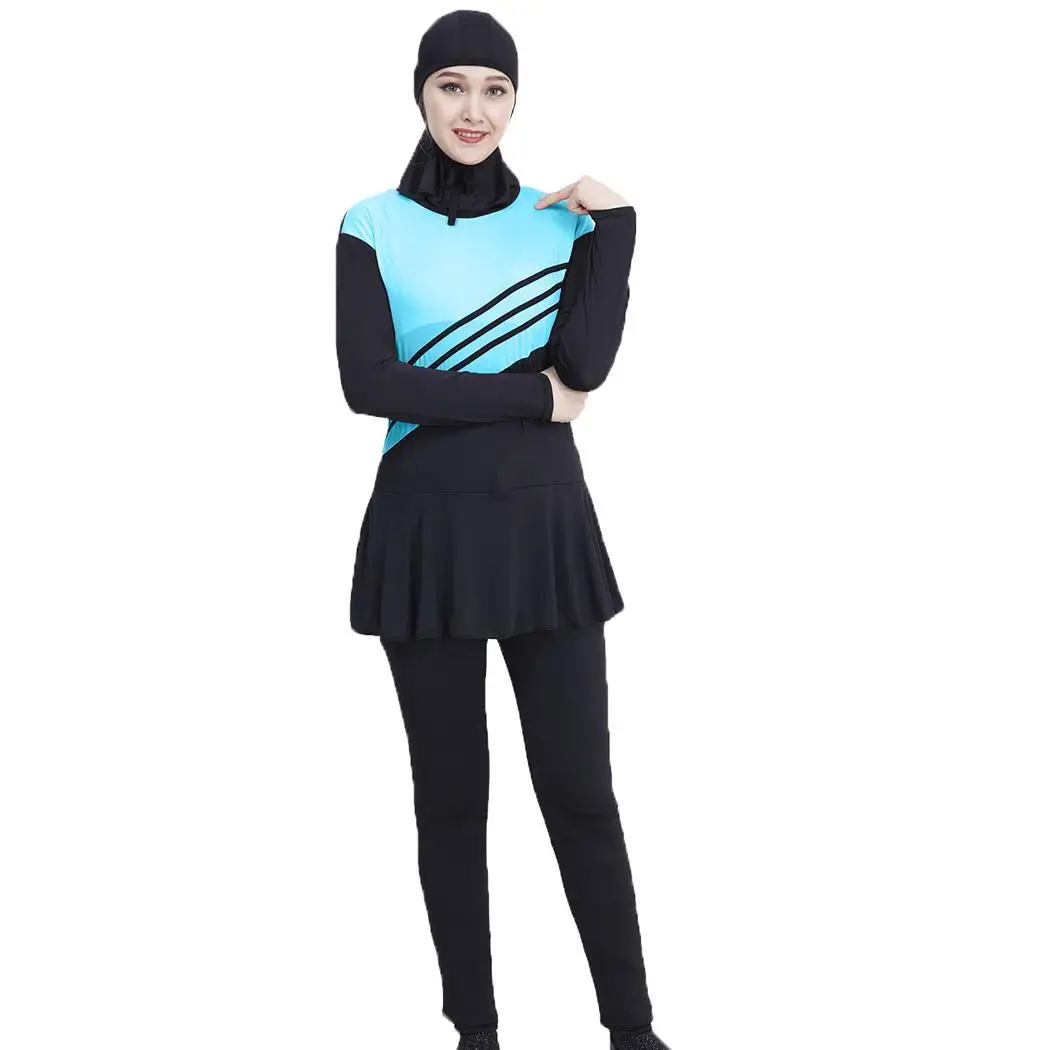 Women O-Neck Long Sleeve Striped One-piece Swimsuit With Swimming Wear Summer Loose Cap Swimming Full Length
Women O-Neck Long Sleeve Striped One-piece Swimsuit With Swimming Wear Summer Loose Cap Swimming Full Length