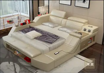 Genuine leather bed frame Soft Beds massager storage safe speaker LED light Bedroom cama muebles de dormitorio / camas quarto
Genuine leather bed frame Soft Beds massager storage safe speaker LED light Bedroom cama muebles de dormitorio / camas quarto