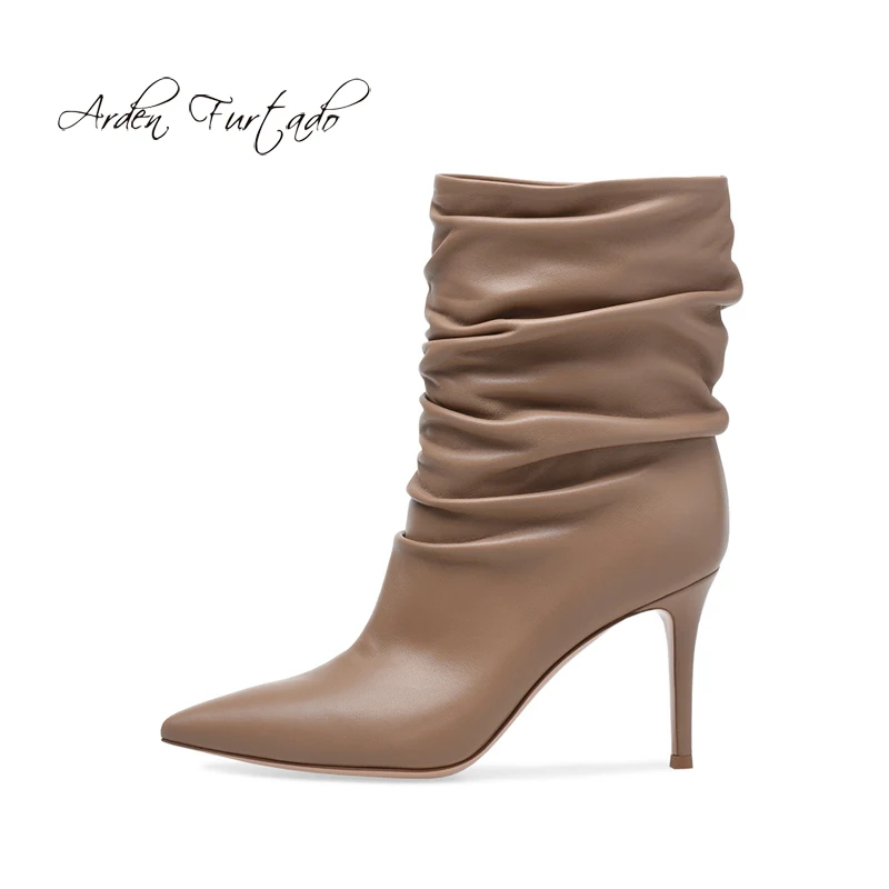 Arden Furtado 2019 autumn winter sexy stilettos heels party shoes ladies slip on pointed toe pleated ankle boots big size 10cm
Arden Furtado 2019 autumn winter sexy stilettos heels party shoes ladies slip on pointed toe pleated ankle boots big size 10cm